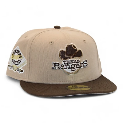 Texas Rangers Khaki and Brown "DPM Down South Pack" Arlington Stadium Patch Gray UV New Era 59Fifty Fitted Hat
