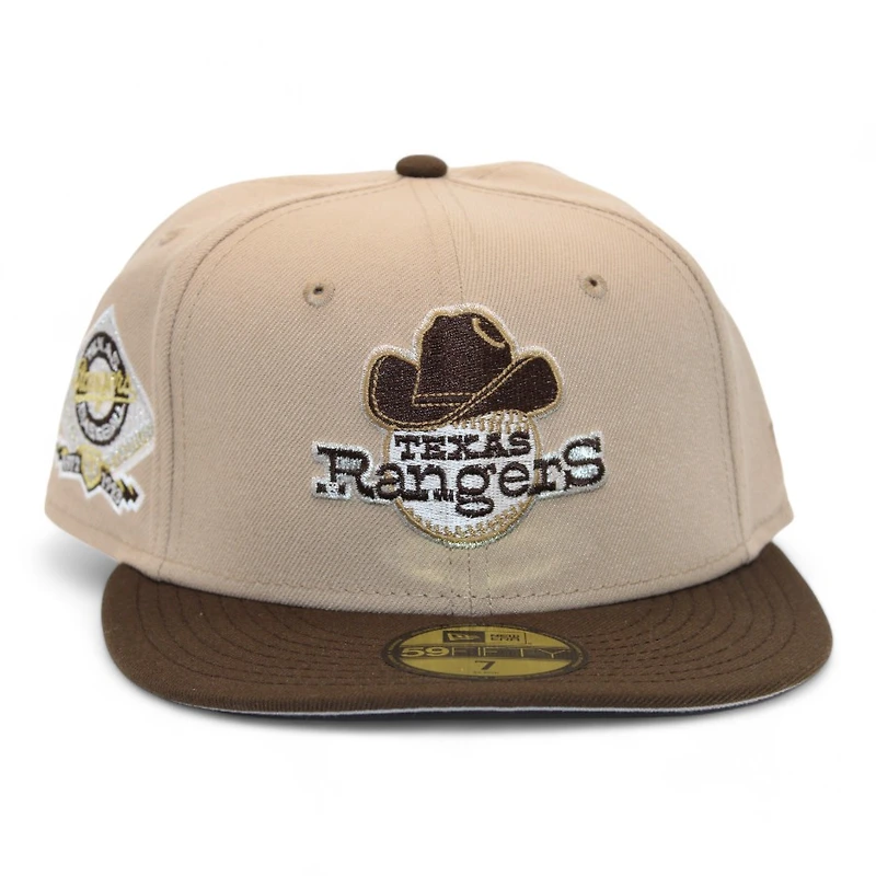 Texas Rangers Khaki and Brown "DPM Down South Pack" Arlington Stadium Patch Gray UV New Era 59Fifty Fitted Hat