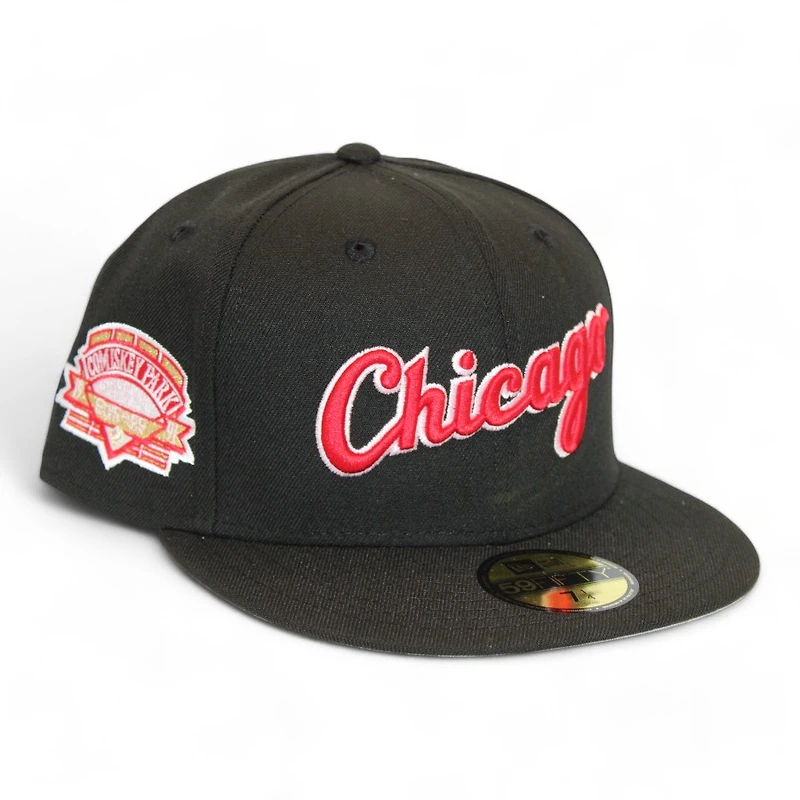Chicago White Sox Black "Rager Hoops Pack" Comiskey Patch Gray UV New Era 59Fifty Fitted Hat