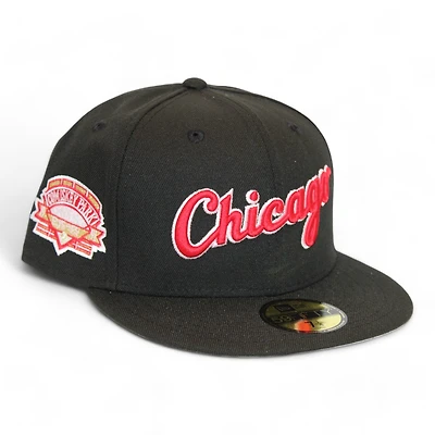 Chicago White Sox Black "Rager Hoops Pack" Comiskey Patch Gray UV New Era 59Fifty Fitted Hat