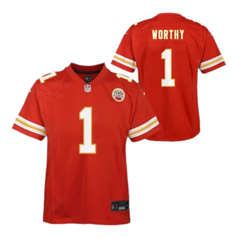 Youth Kansas City Chiefs Xavier Worthy Red Nike Game Jersey