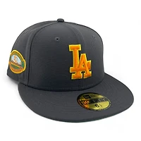Los Angeles Dodgers Full Graphite 50th Anniversary Patch Green UV New Era 59FIFTY Fitted Hat