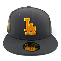 Los Angeles Dodgers Full Graphite 50th Anniversary Patch Green UV New Era 59FIFTY Fitted Hat