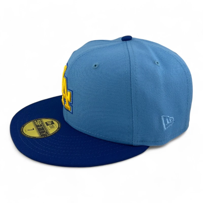 Los Angeles Dodgers Sky Blue and Royal 60th Anniversary Patch Gray UV New Era 59FIFTY Fitted Hat