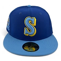 Seattle Mariners Royal and Sky Blue 30th Anniversary Patch Gray UV New Era 59FIFTY Fitted Hat