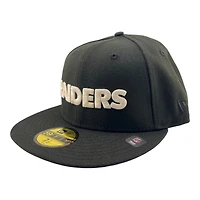Las Vegas Raiders Black Wordmark 60th Patch Pink UV New Era 59FIFTY Fitted Hat