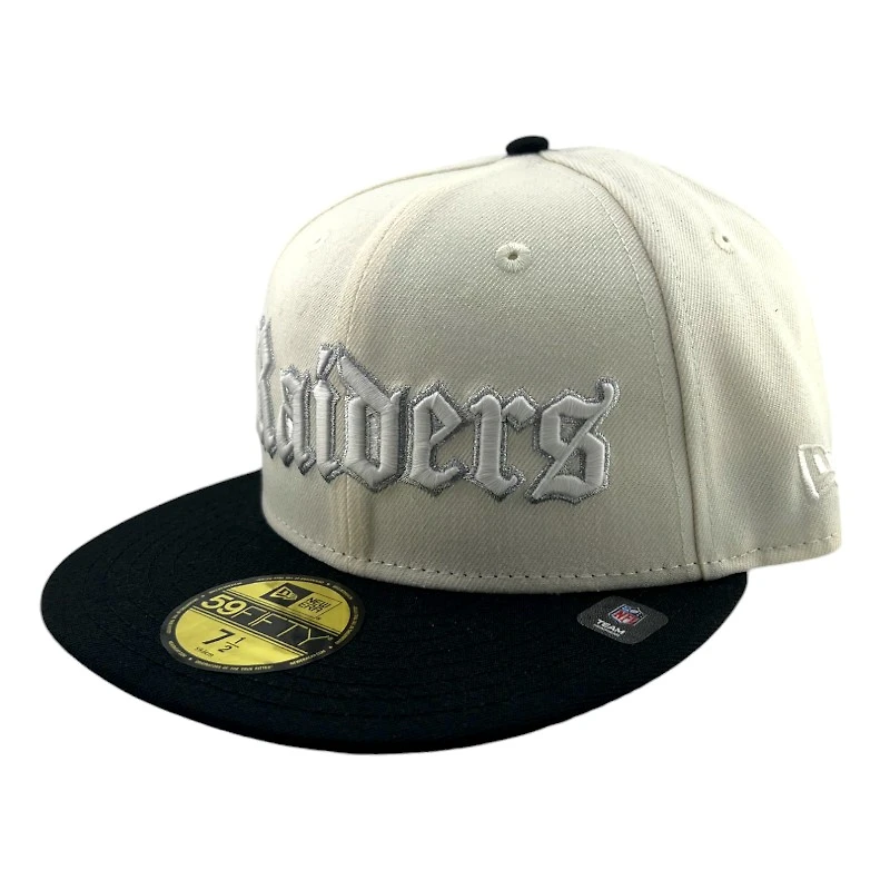 Las Vegas Raiders Chrome and Black Old English SB XVIII Patch Pink UV New Era 59FIFTY Fitted Hat
