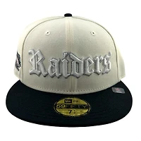 Las Vegas Raiders Chrome and Black Old English SB XVIII Patch Pink UV New Era 59FIFTY Fitted Hat