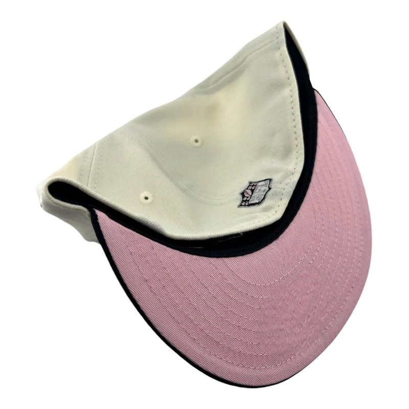 Las Vegas Raiders Chrome and Black Old English SB XVIII Patch Pink UV New Era 59FIFTY Fitted Hat