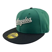 Los Angeles Dodgers Green and Black Script 40th Anniversary Patch Icy UV New Era 59FIFTY Fitted Hat
