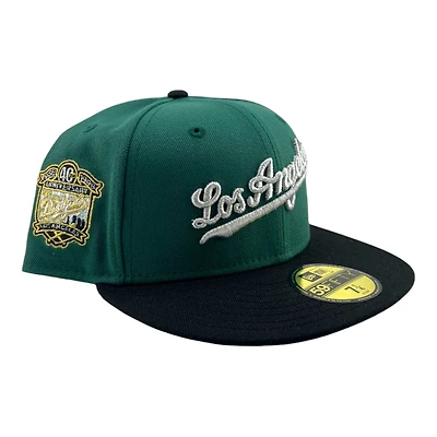 Los Angeles Dodgers Green and Black Script 40th Anniversary Patch Icy UV New Era 59FIFTY Fitted Hat