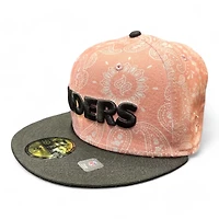 Las Vegas Raiders Pink Paisley and Black 1998 NFL Draft Patch Gray UV New Era 59FIFTY Fitted Hat