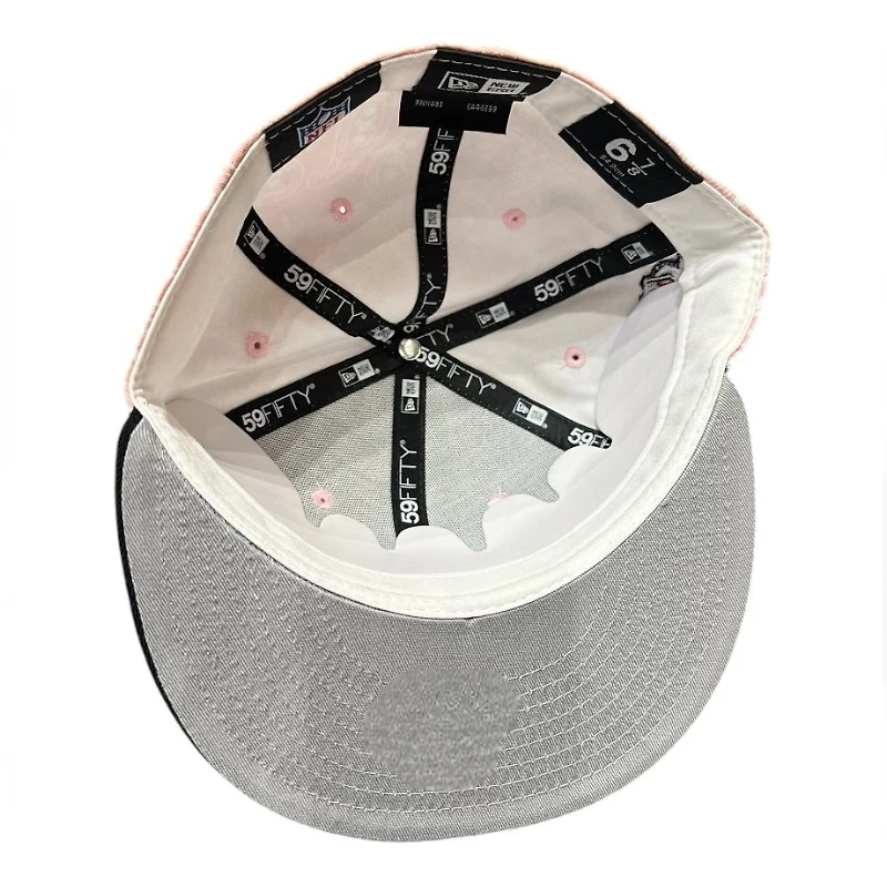 Las Vegas Raiders Pink Paisley and Black 1998 NFL Draft Patch Gray UV New Era 59FIFTY Fitted Hat