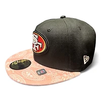San Francisco 49ers Black and Pink Paisley Pro Bowl Patch UV New Era 59FIFTY Fitted Hat
