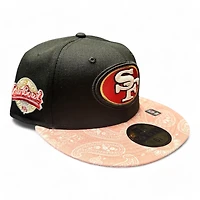 San Francisco 49ers Black and Pink Paisley Pro Bowl Patch UV New Era 59FIFTY Fitted Hat