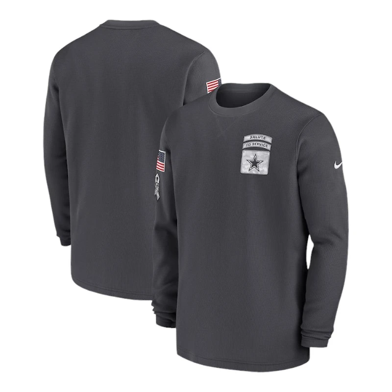 Dallas Cowboys Anthracite 2024 Nike Salute To Service Long Sleeve T-Shirt