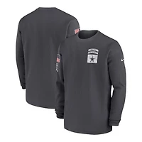 Dallas Cowboys Anthracite 2024 Nike Salute To Service Long Sleeve T-Shirt