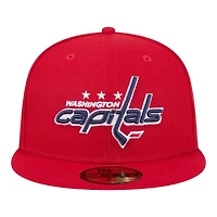 Washington Capitals Red Team Basic NHL New Era 59FIFTY Fitted Hat