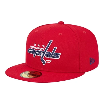 Washington Capitals Red Team Basic NHL New Era 59FIFTY Fitted Hat