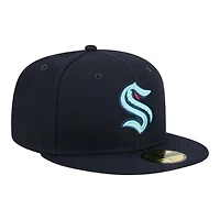Seattle Kraken Navy Team Basic NHL New Era 59FIFTY Fitted Hat
