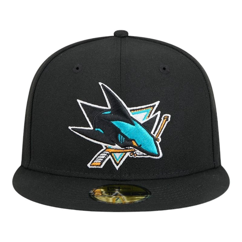 San Jose Sharks Black Team Basic NHL New Era 59FIFTY Fitted Hat