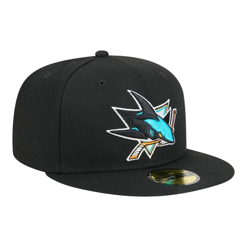 San Jose Sharks Black Team Basic NHL New Era 59FIFTY Fitted Hat