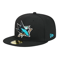 San Jose Sharks Black Team Basic NHL New Era 59FIFTY Fitted Hat