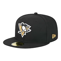 Pittsburgh Penguins Black Team Basic NHL New Era 59FIFTY Fitted Hat