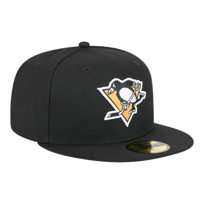 Pittsburgh Penguins Black Team Basic NHL New Era 59FIFTY Fitted Hat