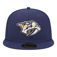 Nashville Predators Navy Team Basic NHL New Era 59FIFTY Fitted Hat