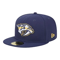 Nashville Predators Navy Team Basic NHL New Era 59FIFTY Fitted Hat