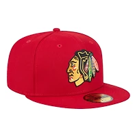 Chicago Blackhawks Red Team Basic NHL New Era 59FIFTY Fitted Hat