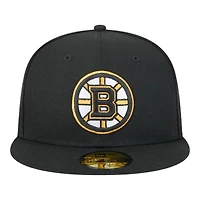 Boston Bruins Black Team Basic NHL New Era 59FIFTY Fitted Hat