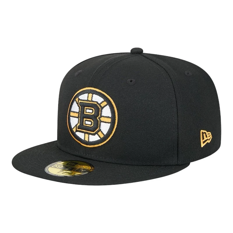 Boston Bruins Black Team Basic NHL New Era 59FIFTY Fitted Hat