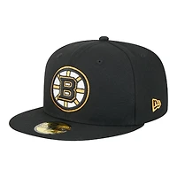 Boston Bruins Black Team Basic NHL New Era 59FIFTY Fitted Hat