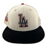 Los Angeles Dodgers Chrome & Black Corduroy Jackie Robinson Patch Red UV New Era 59FIFTY Fitted Hat