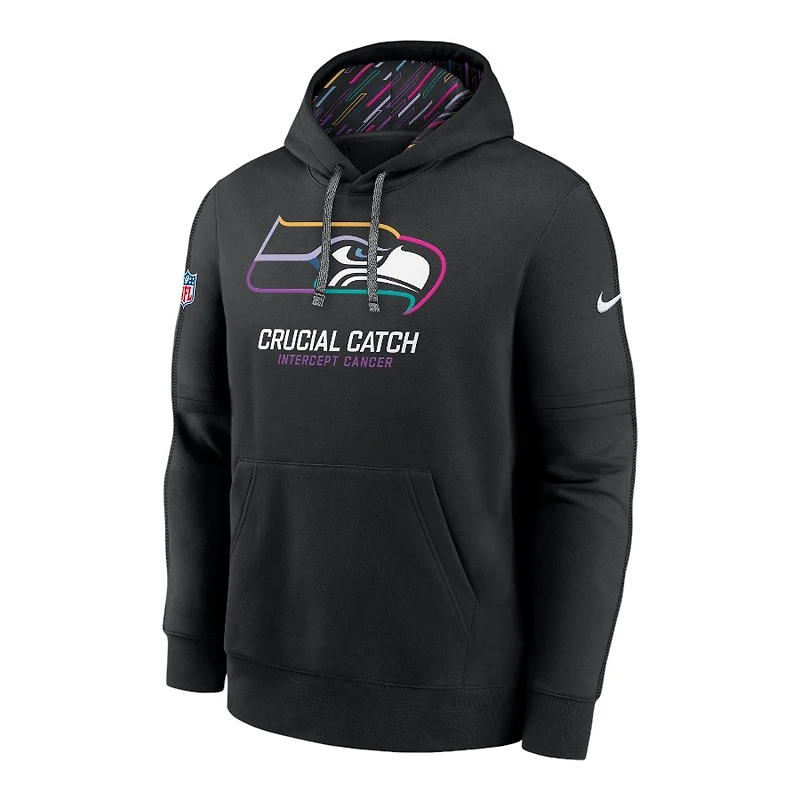 Seattle Seahawks 2024 Crucial Catch Black Nike Club Pullover Hoodie