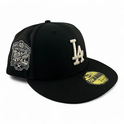 Los Angeles Dodgers Black and White "Coast to Coast" 40th Anni Patch Gray UV New Era 59FIFTY Fitted Hat