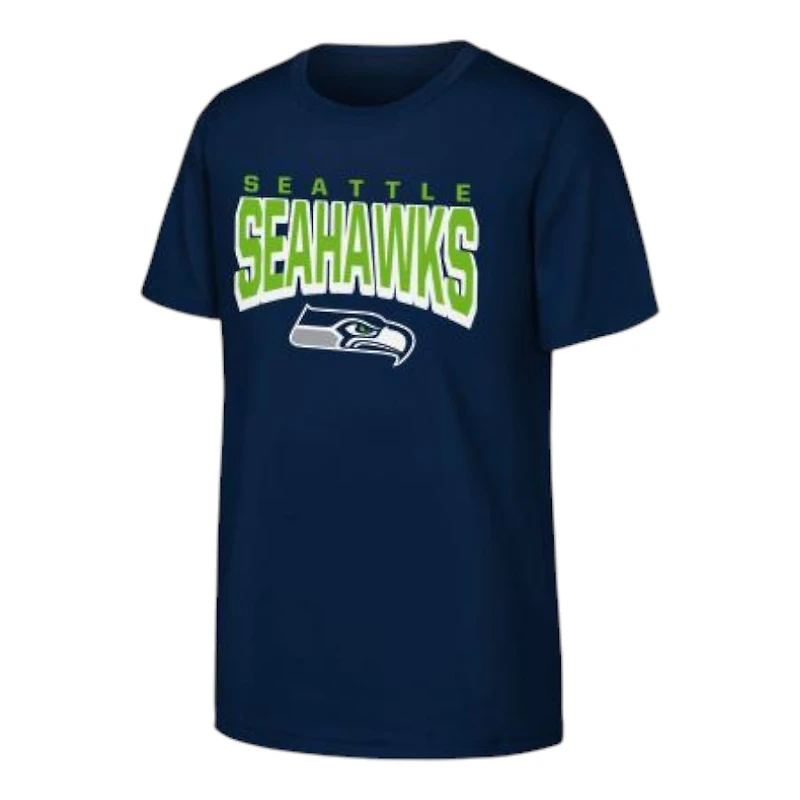 Youth Seattle Seahawks Navy NFL on the Block Cotton Shirt