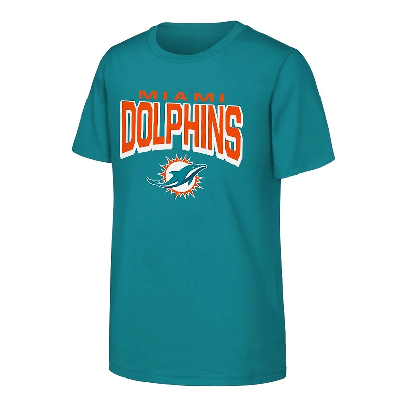 Youth Miami Dolphins Aqua NFL on the Block Cotton Shirt