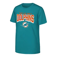 Youth Miami Dolphins Aqua NFL on the Block Cotton Shirt