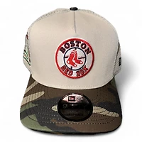 Boston Red Sox Stone and Woodland Camo 1999 ASG Patch Green UV New Era A-Frame Snapback Hat