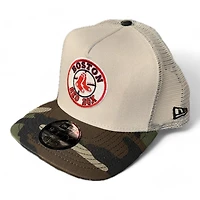 Boston Red Sox Stone and Woodland Camo 1999 ASG Patch Green UV New Era A-Frame Snapback Hat