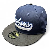 Dallas Cowboys Navy and Black Script SB XXVII Patch Gray UV New Era 59FIFTY Fitted Hat