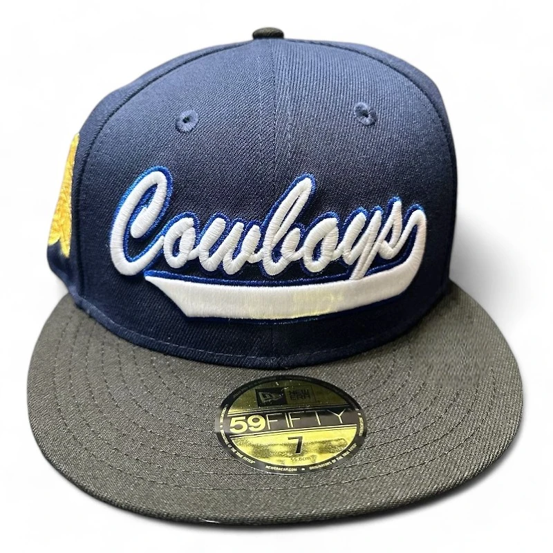 Dallas Cowboys Navy and Black Script SB XXVII Patch Gray UV New Era 59FIFTY Fitted Hat