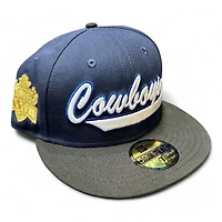Dallas Cowboys Navy and Black Script SB XXVII Patch Gray UV New Era 59FIFTY Fitted Hat