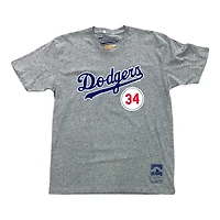 Los Angeles Dodgers Fernando Valenzuela Heather Gray Mitchell & Ness Retired Player T-Shirt
