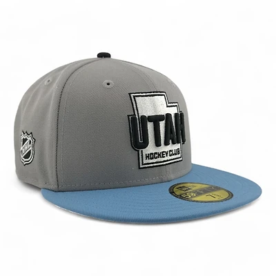 Utah Hockey Club Gray and Light Blue NHL Patch UV New Era 59FIFTY Fitted Hat