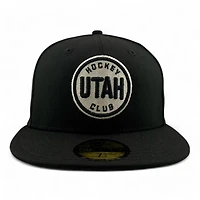 Utah Hockey Club Black with Silver Threading Circle Logo NHL Patch Gray UV New Era 59FIFTY Fitted Hat