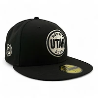 Utah Hockey Club Black with Silver Threading Circle Logo NHL Patch Gray UV New Era 59FIFTY Fitted Hat